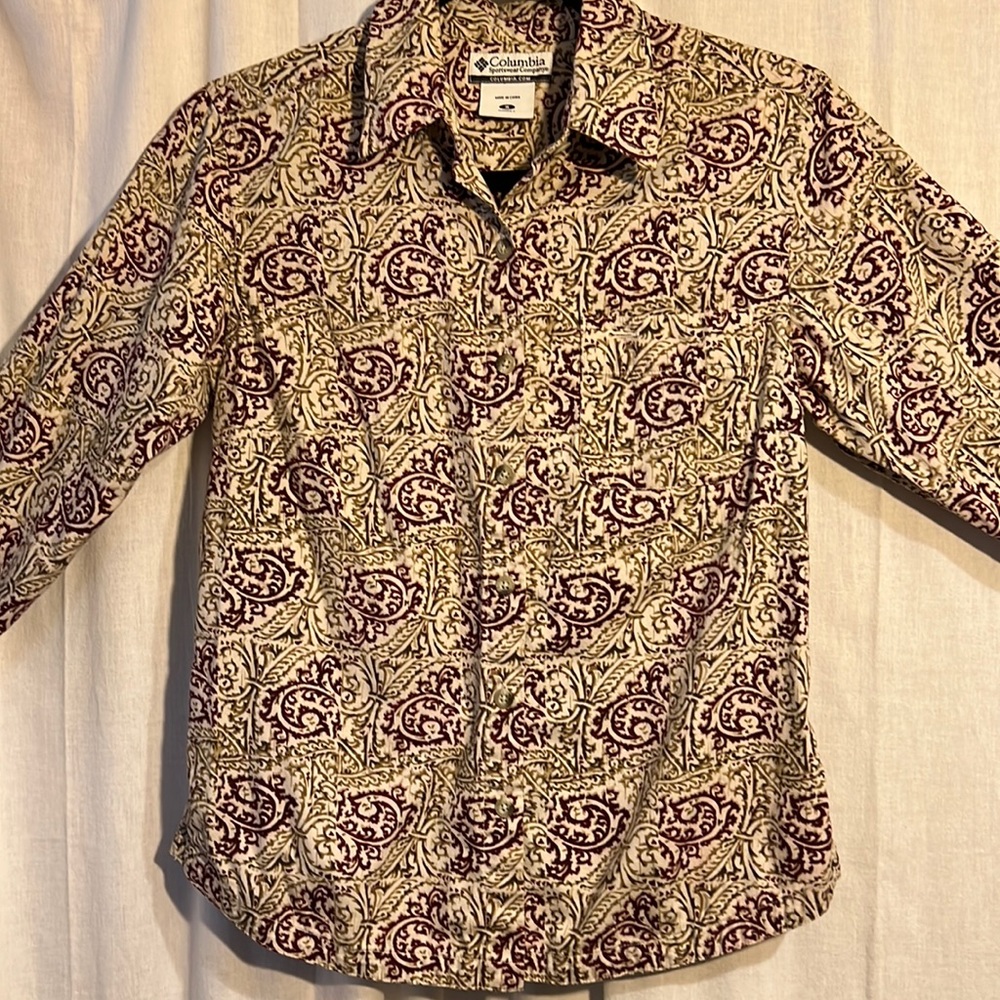 Columbia Paisley print cotton tailored shirt w/breast pocket